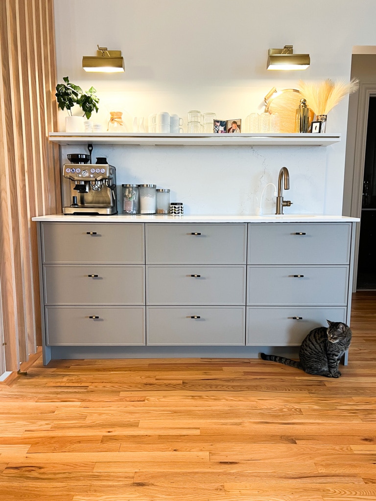 ABC Modern completed this beautiful IKEA Kitchen Remodel using our Silt SmartMatte Shaker Slim doors. In the master bath they used shaker slim fronts in Super Real Walnut Laminate. ABC Modern - IKEA Kitchen Remodel Shaker Slim in Silt SuperMatte 9.