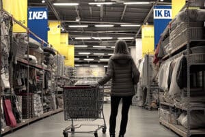 a girl is shopping inside the IKEA