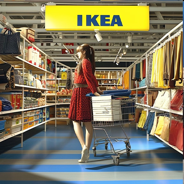 Girl is doing shopping in the mall